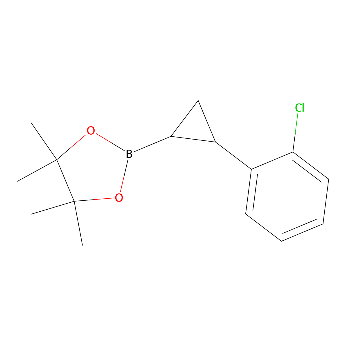 2-[2-(2-Chlorophenyl)cyclopropyl]-4,4,5,5-tetramethyl-1,3,2-dioxaborolane molecular structure, CAS 2246392-88-9