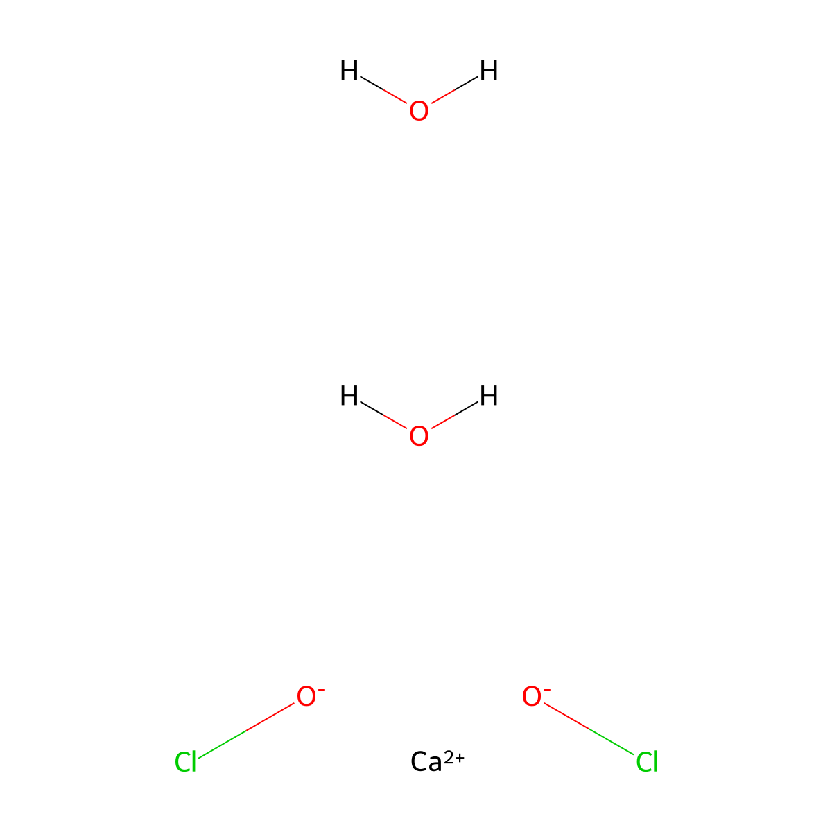 Hypochlorous acid, calcium salt, dihydrate molecular structure, CAS 22464-76-2