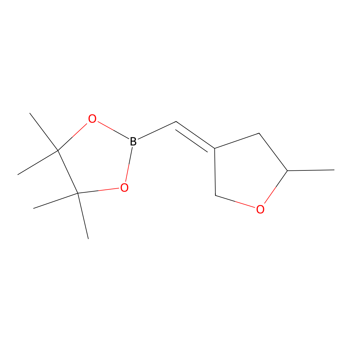 4,4,5,5-tetramethyl-2-{[(3Z)-5-methyloxolan-3-ylidene]methyl}-1,3,2-dioxaborolane molecular structure, CAS 2246400-11-1