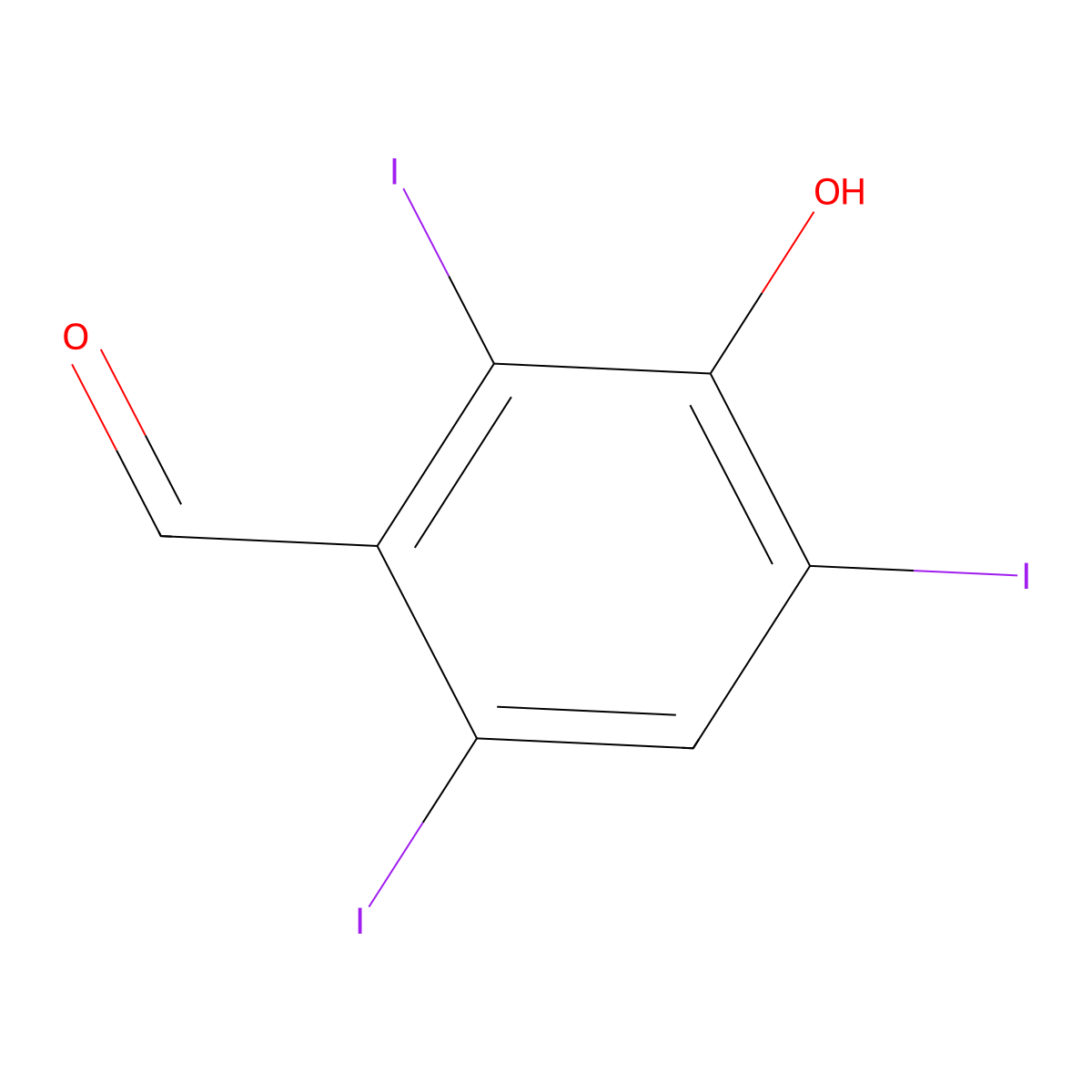 3-Hydroxy-2,4,6-triiodobenzaldehyde molecular structure, CAS 224641-82-1
