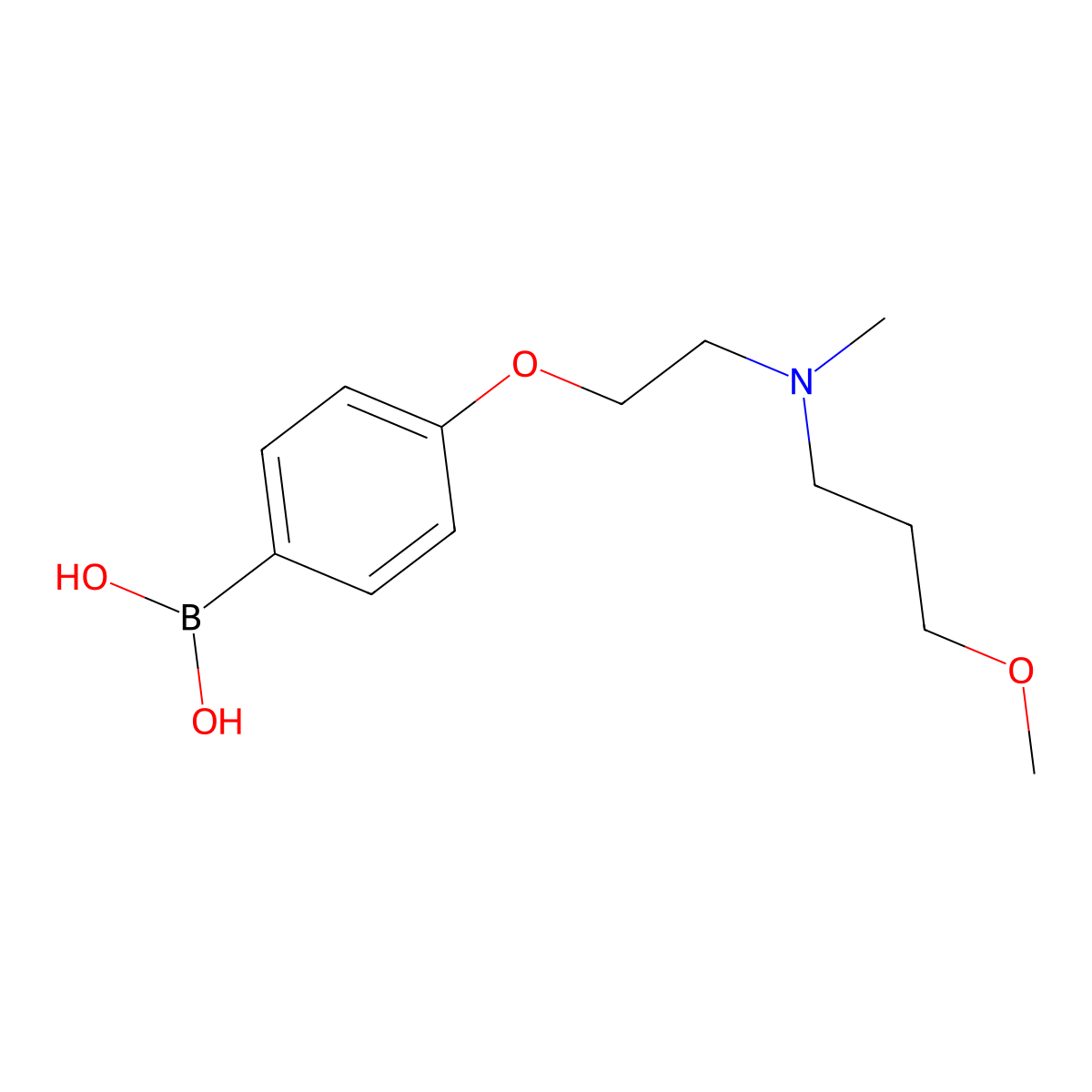 (4-{2-[(3-Methoxypropyl)(methyl)amino]ethoxy}phenyl)boronic acid molecular structure, CAS 2246476-02-6
