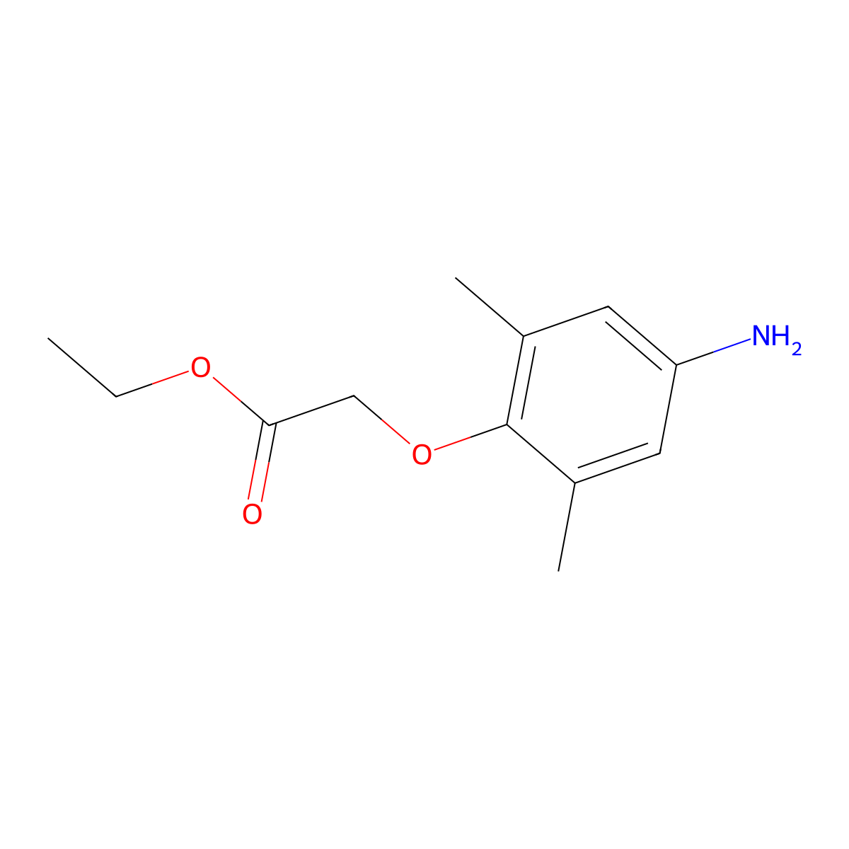 Ethyl (4-amino-2,6-dimethylphenoxy)acetate molecular structure, CAS 224648-18-4