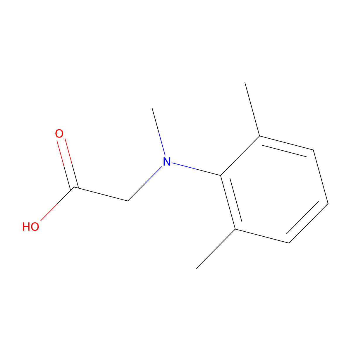2-(N,2,6-trimethylanilino)acetic acid molecular structure, CAS 224648-47-9