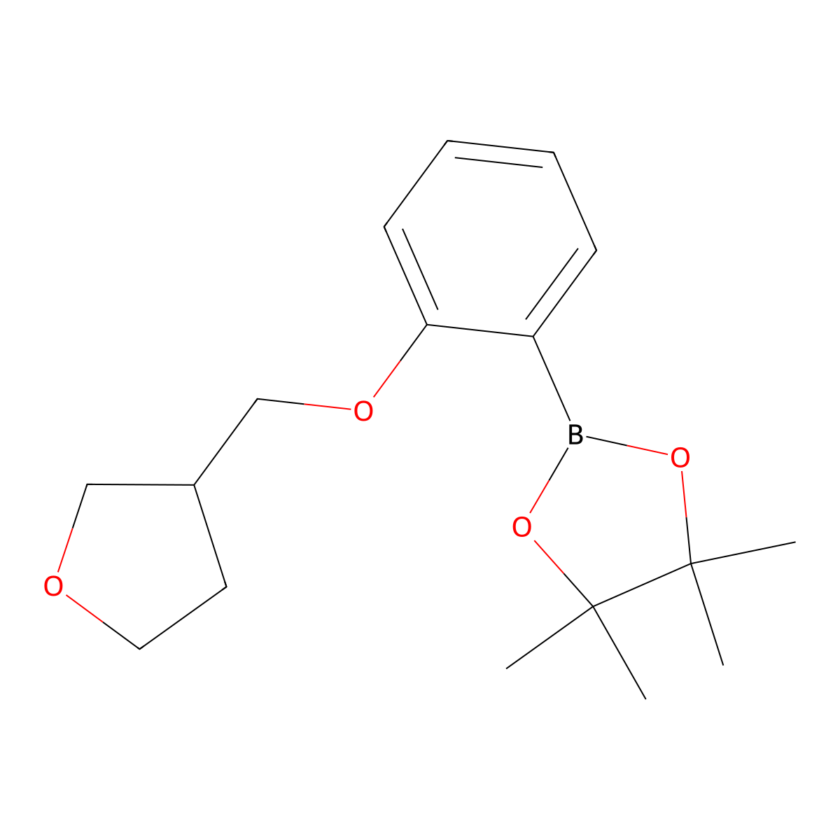 4,4,5,5-Tetramethyl-2-{2-[(oxolan-3-yl)methoxy]phenyl}-1,3,2-dioxaborolane molecular structure, CAS 2246504-28-7