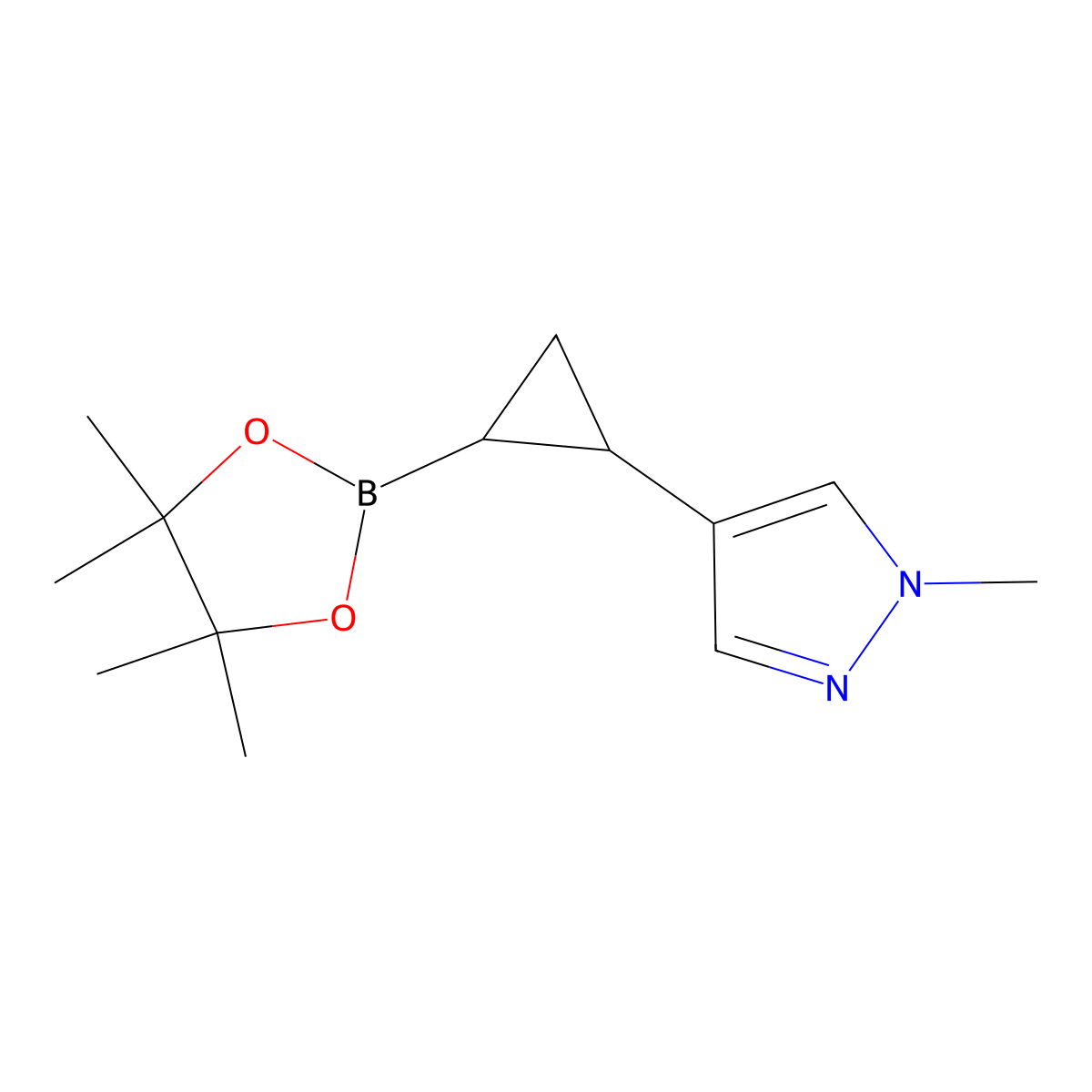 1-Methyl-4-[2-(4,4,5,5-tetramethyl-1,3,2-dioxaborolan-2-yl)cyclopropyl]pyrazole molecular structure, CAS 2246518-99-8