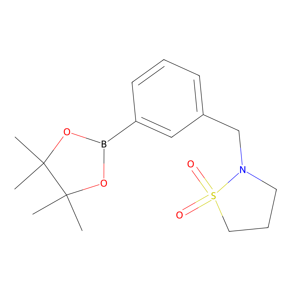 2-{[3-(Tetramethyl-1,3,2-dioxaborolan-2-yl)phenyl]methyl}-1lambda6,2-thiazolidine-1,1-dione molecular structure, CAS 2246525-96-0