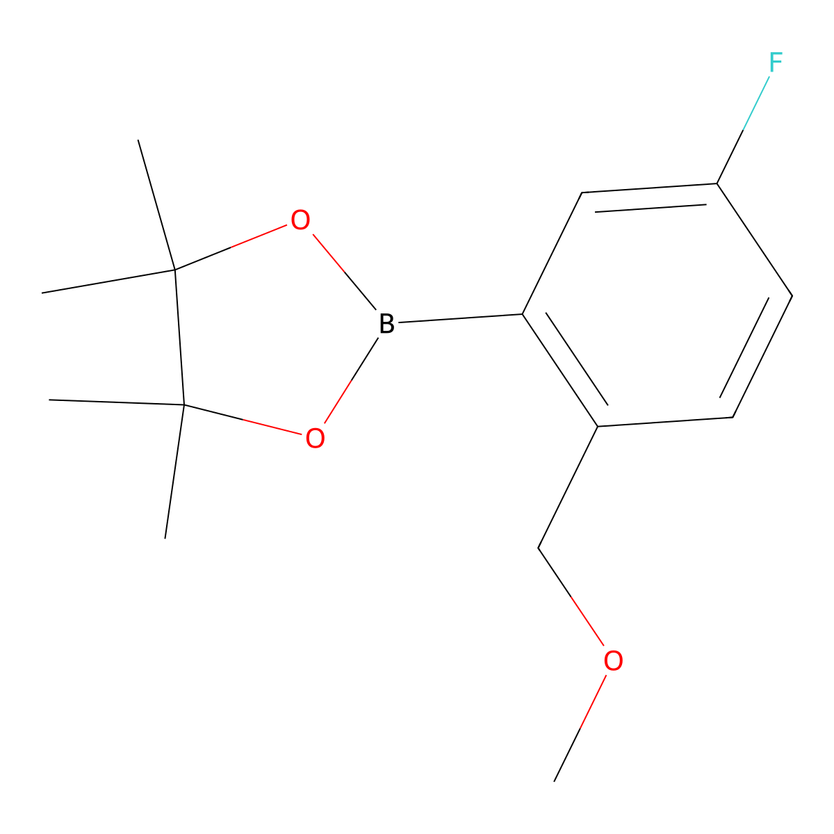 2-[5-Fluoro-2-(methoxymethyl)phenyl]-4,4,5,5-tetramethyl-1,3,2-dioxaborolane molecular structure, CAS 2246545-39-9
