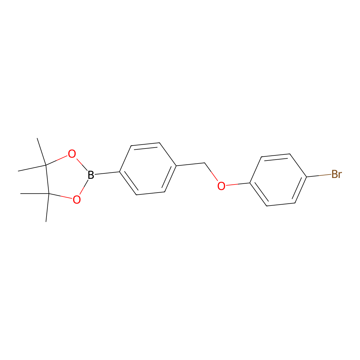 1,3,2-Dioxaborolane, 2-[4-[(4-bromophenoxy)methyl]phenyl]-4,4,5,5-tetramethyl- molecular structure, CAS 2246545-69-5