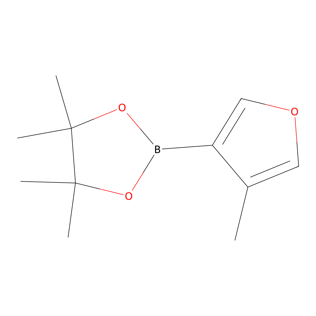 4,4,5,5-Tetramethyl-2-(4-methylfuran-3-yl)-1,3,2-dioxaborolane molecular structure, CAS 2246546-97-2