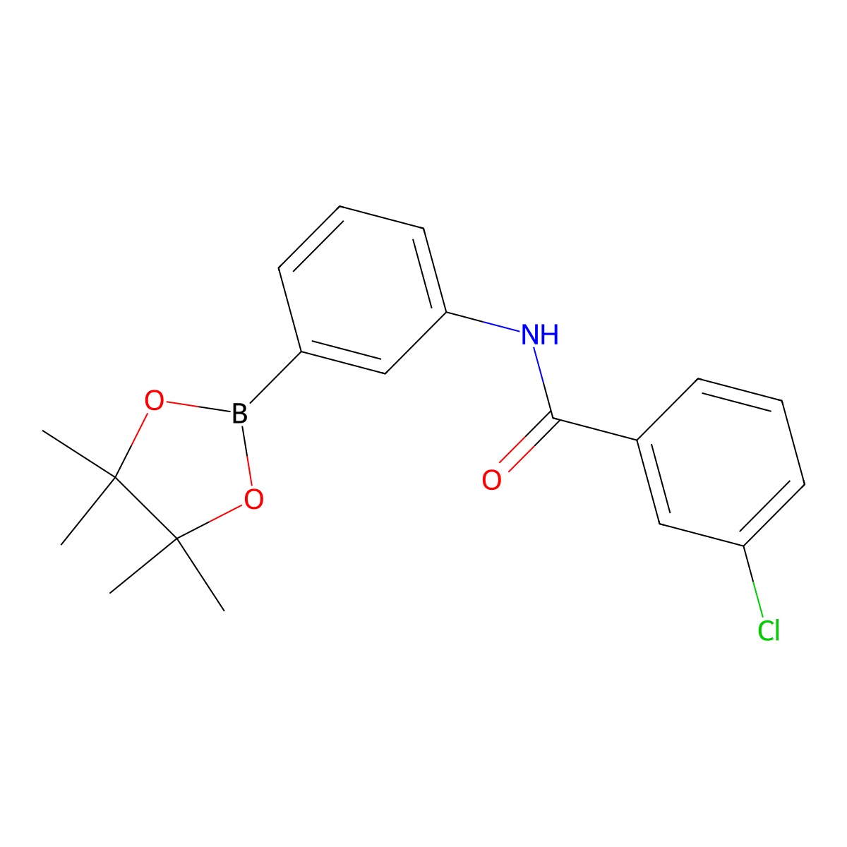 3-chloro-N-(3-(4,4,5,5-tetramethyl-1,3,2-dioxaborolan-2-yl)phenyl)benzamide molecular structure, CAS 2246547-20-4