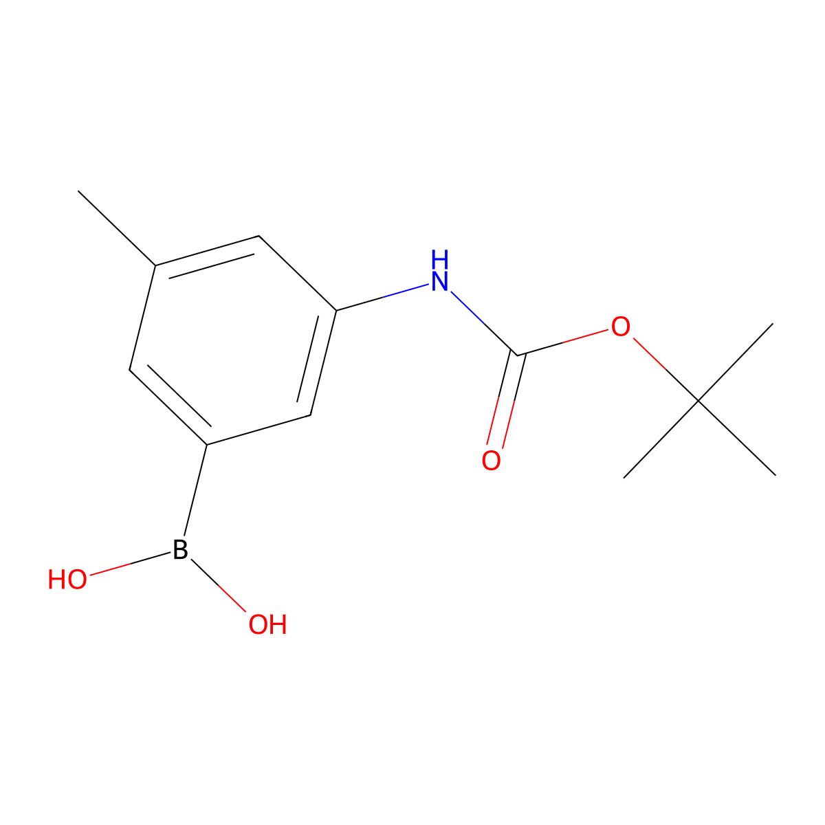 (3-((tert-Butoxycarbonyl)amino)-5-methylphenyl)boronic acid molecular structure, CAS 2246550-52-5