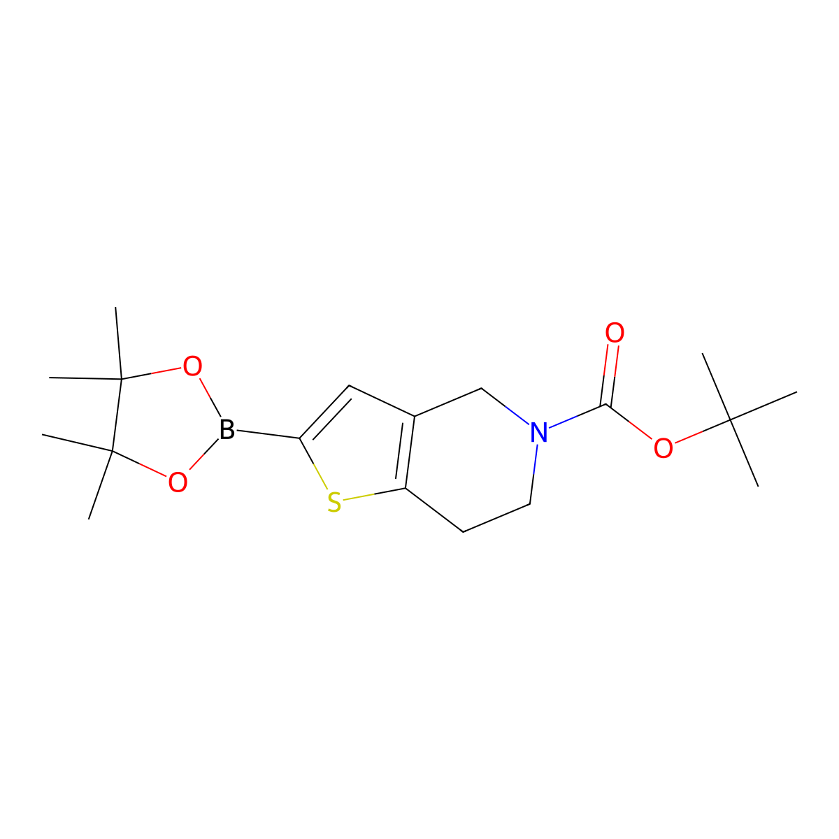 tert-butyl 2-(tetramethyl-1,3,2-dioxaborolan-2-yl)-4H,5H,6H,7H-thieno(3,2-c)pyridine-5-carboxylate molecular structure, CAS 2246556-84-1