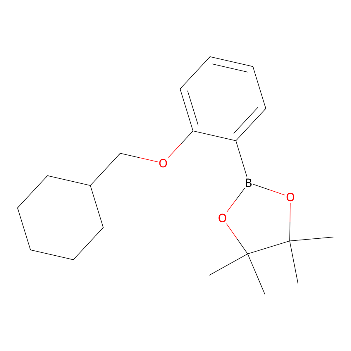 2-(2-Cyclohexylmethoxy-phenyl)-4,4,5,5-tetramethyl-[1,3,2]dioxaborolane molecular structure, CAS 2246563-65-3