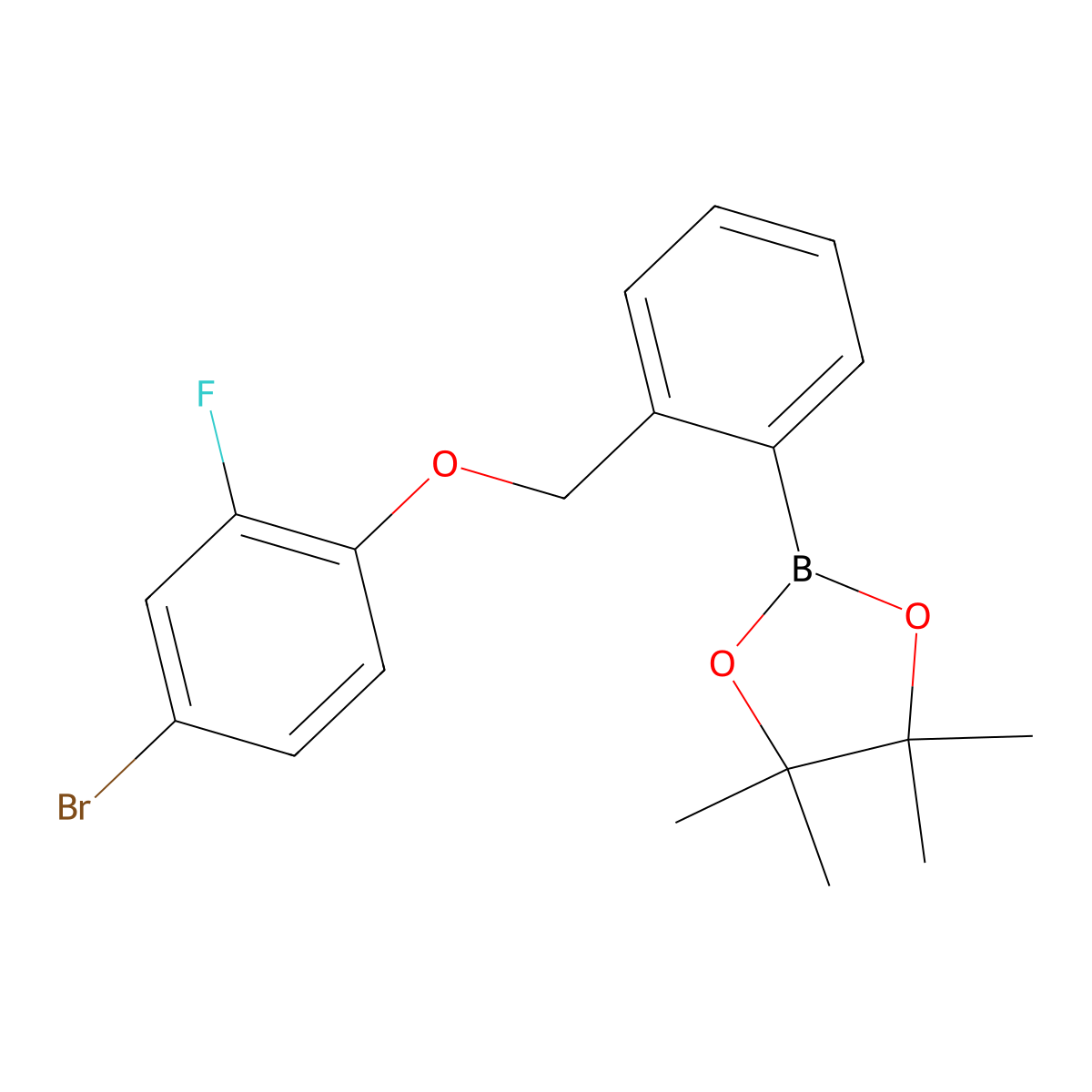 2-(2-((4-Bromo-2-fluorophenoxy)methyl)phenyl)-4,4,5,5-tetramethyl-1,3,2-dioxaborolane molecular structure, CAS 2246573-09-9