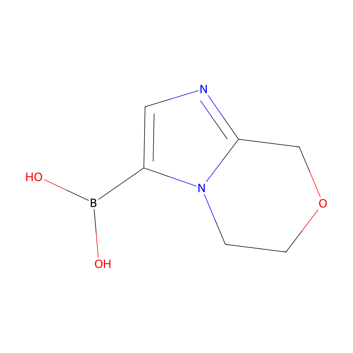 {5H,6H,8H-imidazo[2,1-c][1,4]oxazin-3-yl}boronic acid molecular structure, CAS 2246581-92-8