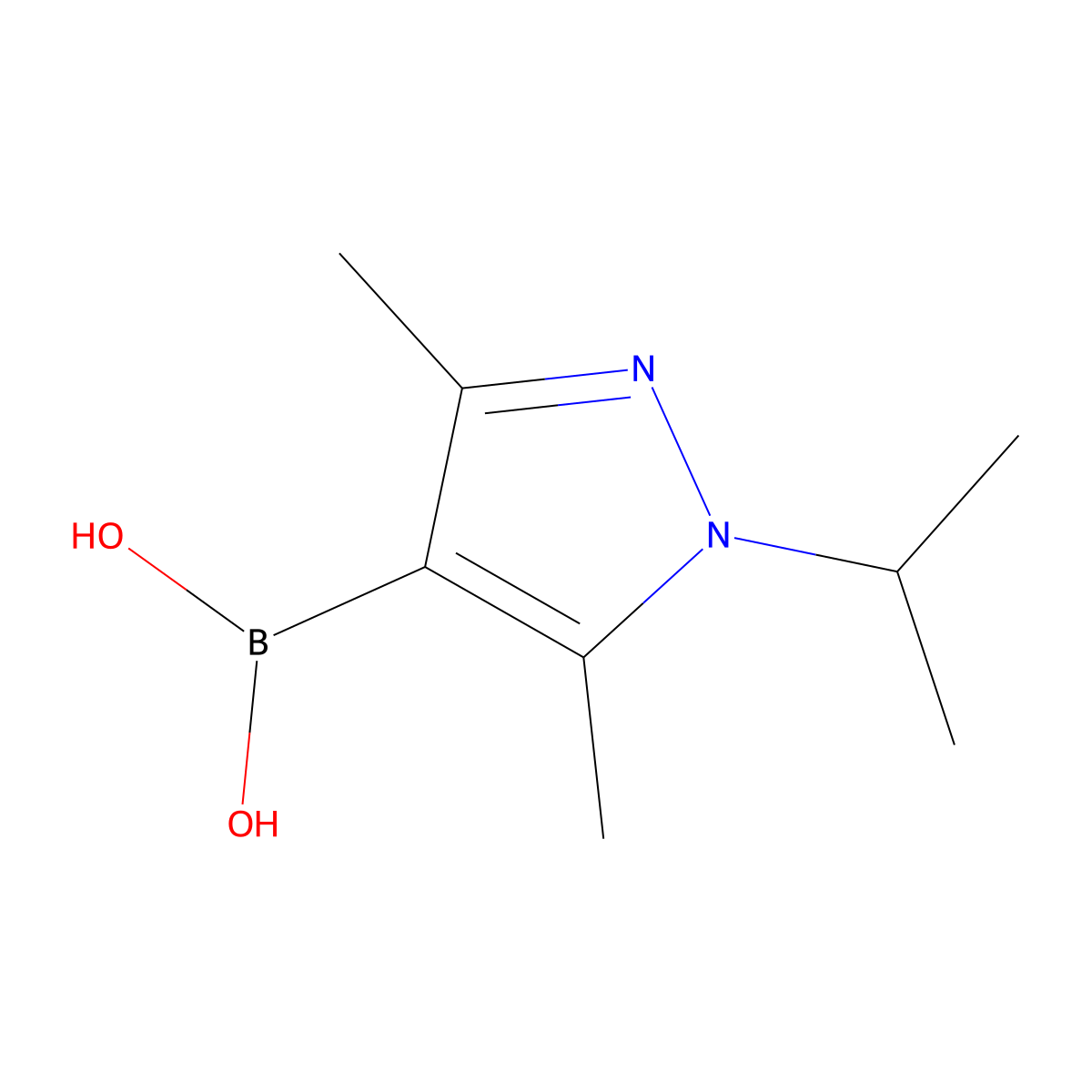 [3,5-dimethyl-1-(propan-2-yl)-1H-pyrazol-4-yl]boronic acid molecular structure, CAS 2246584-52-9