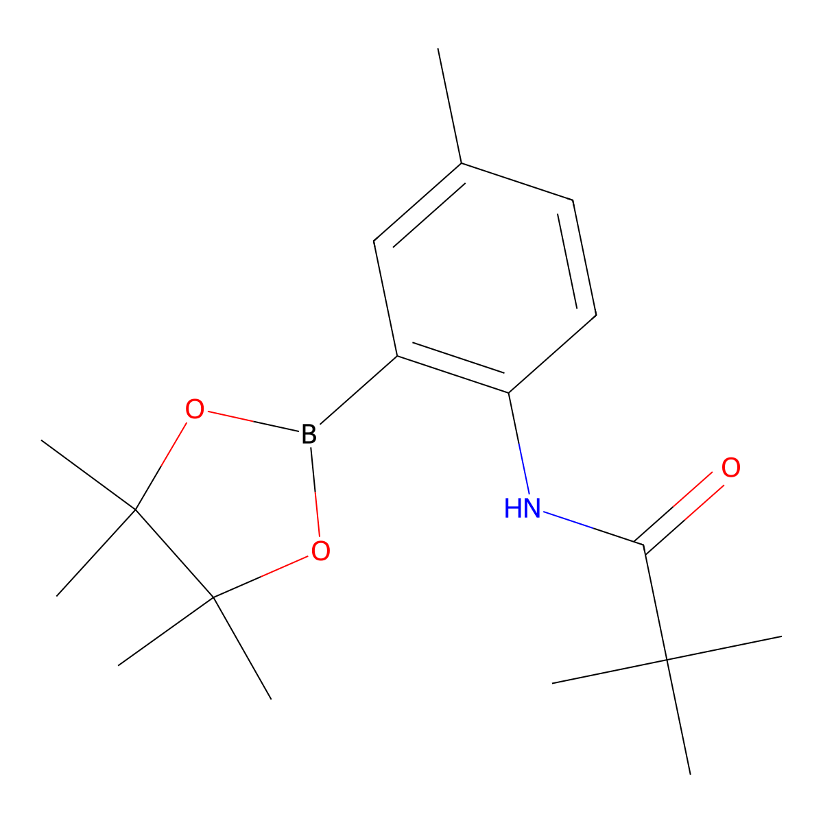 N-(4-Methyl-2-(4,4,5,5-tetramethyl-1,3,2-dioxaborolan-2-yl)phenyl)pivalamide molecular structure, CAS 2246585-66-8