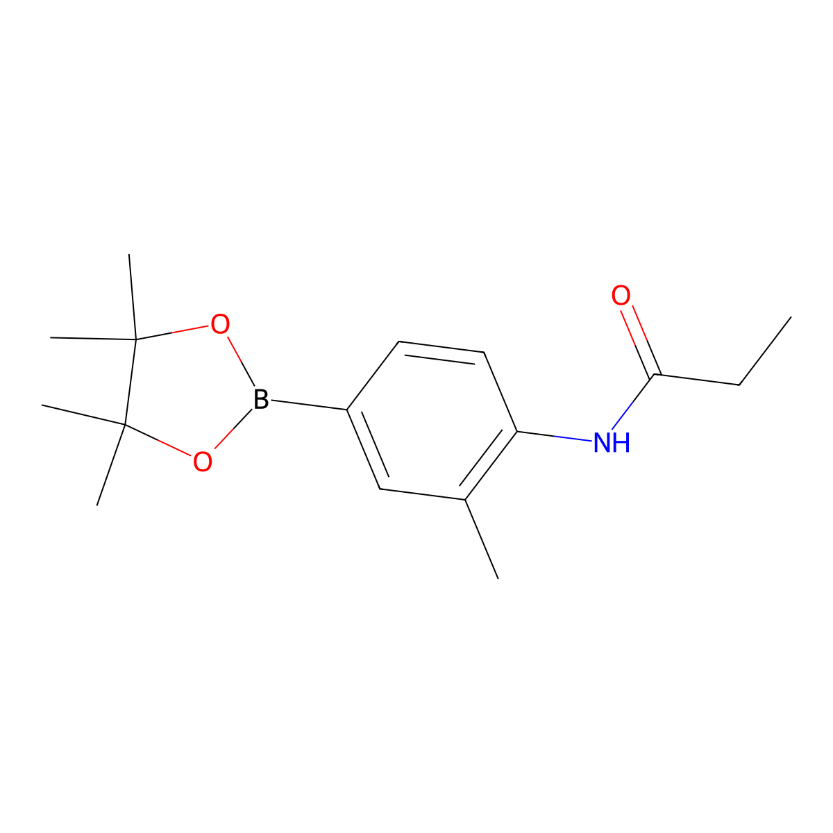 N-[2-methyl-4-(tetramethyl-1,3,2-dioxaborolan-2-yl)phenyl]propanamide molecular structure, CAS 2246585-68-0