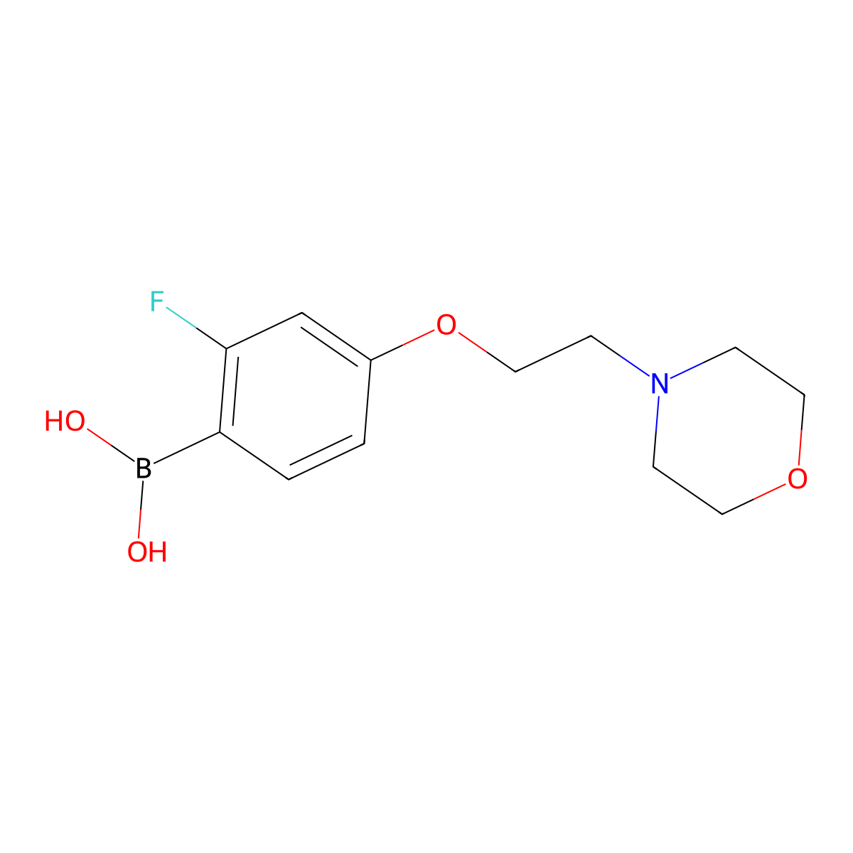 2-Fluoro-4-(2-morpholinoethoxy)phenylboronic acid molecular structure, CAS 2246587-95-9