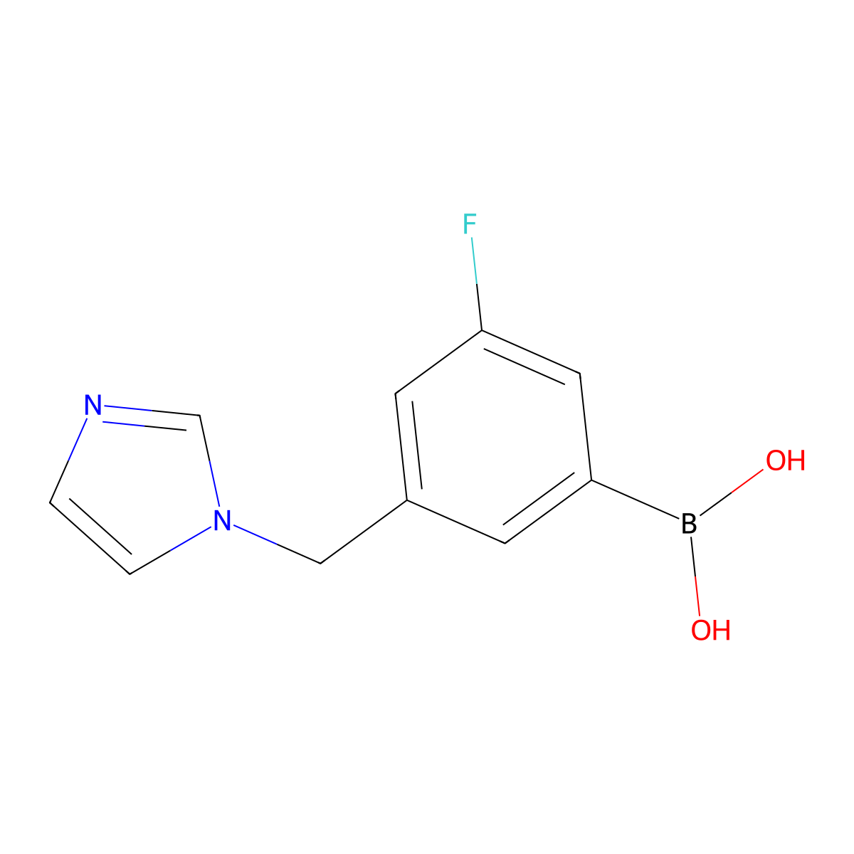 {3-fluoro-5-[(1H-imidazol-1-yl)methyl]phenyl}boronic acid molecular structure, CAS 2246588-23-6