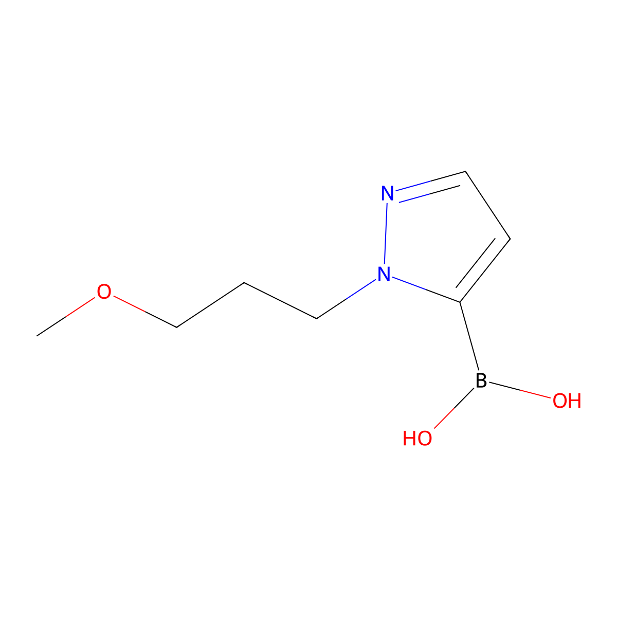 [1-(3-methoxypropyl)-1H-pyrazol-5-yl]boronic acid molecular structure, CAS 2246589-13-7