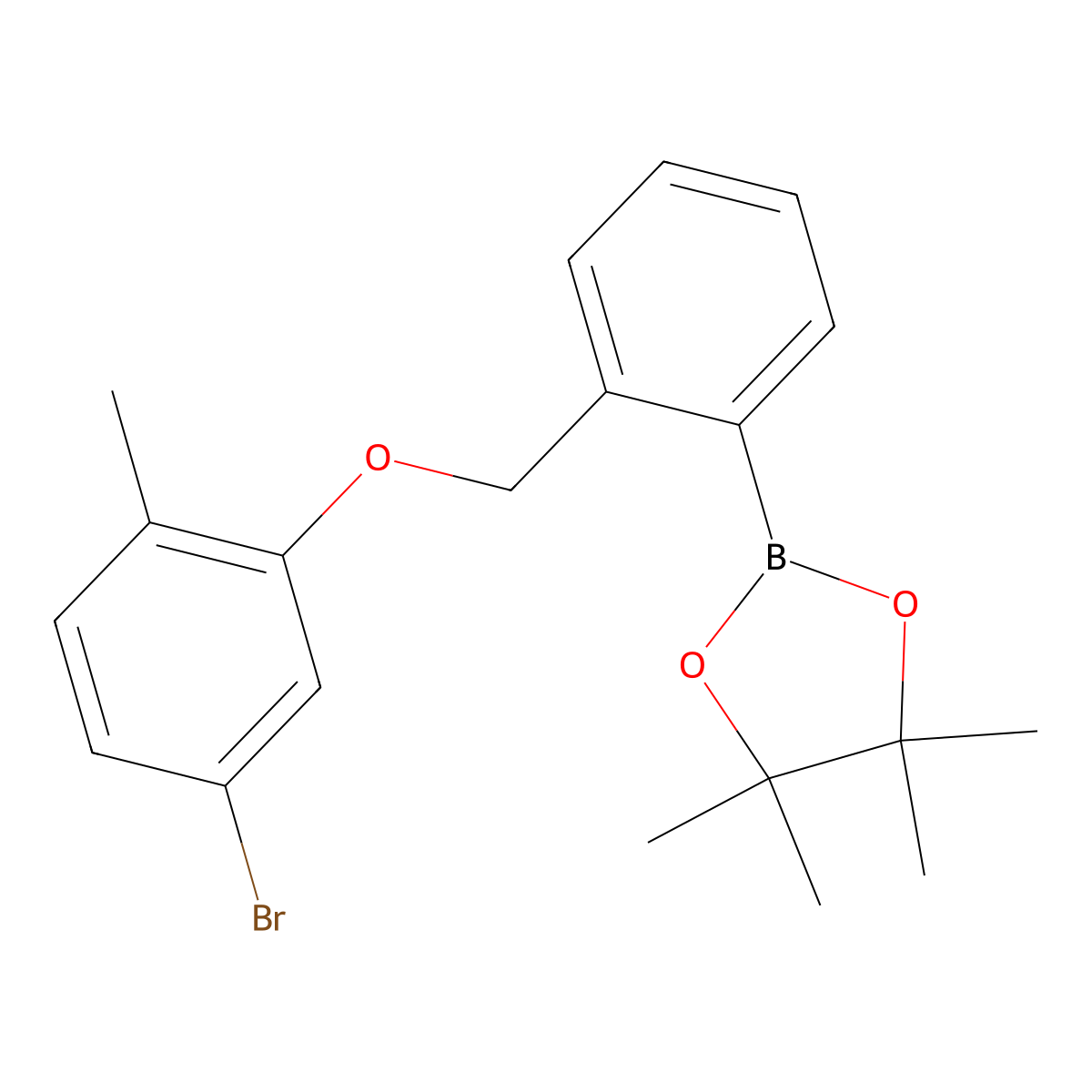 2-(2-((5-Bromo-2-methylphenoxy)methyl)phenyl)-4,4,5,5-tetramethyl-1,3,2-dioxaborolane molecular structure, CAS 2246589-58-0