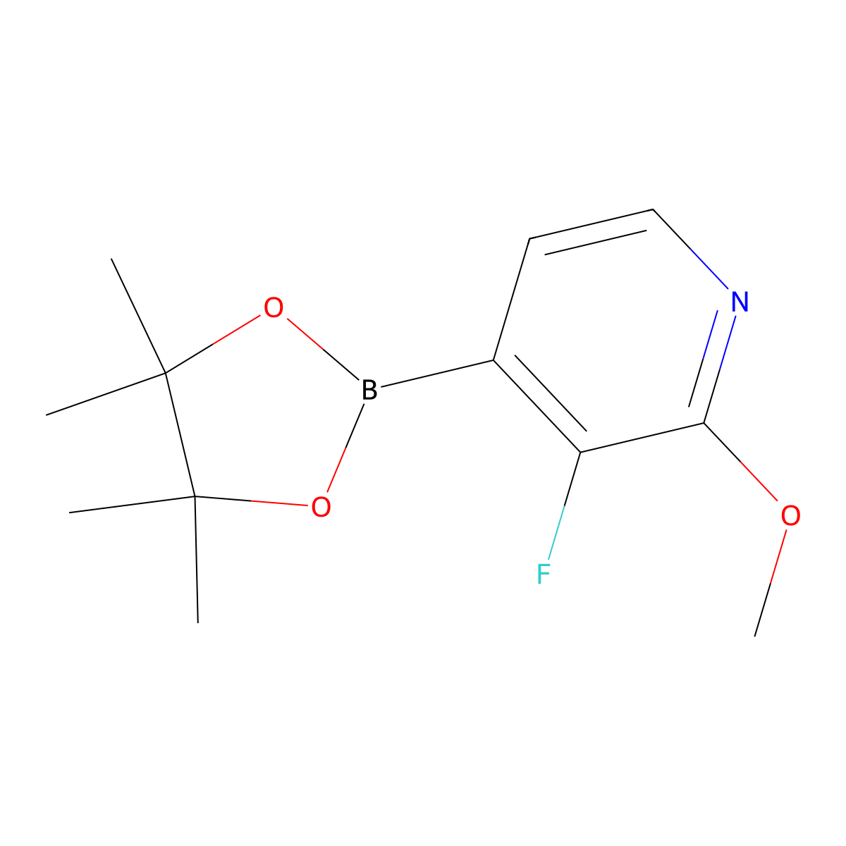 3-Fluoro-2-methoxy-4-(4,4,5,5-tetramethyl-1,3,2-dioxaborolan-2-yl)pyridine molecular structure, CAS 2246589-60-4