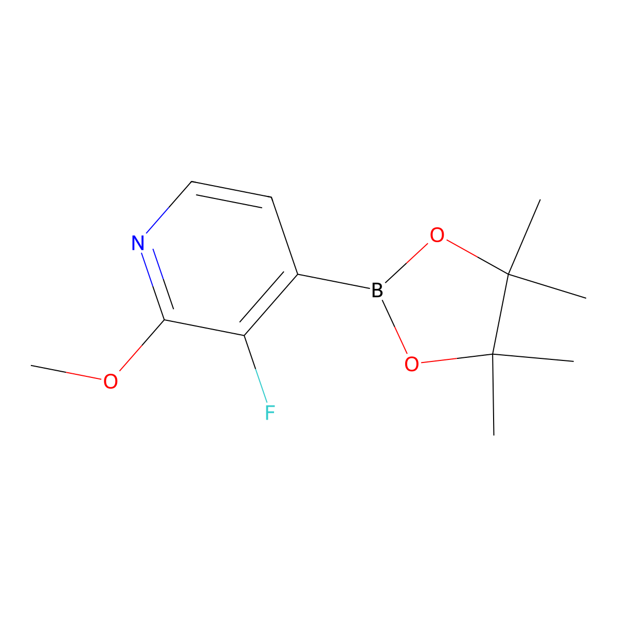 3-Fluoro-2-methoxy-4-(4,4,5,5-tetramethyl-1,3,2-dioxaborolan-2-yl)pyridine molecular structure, CAS 2246589-60-4