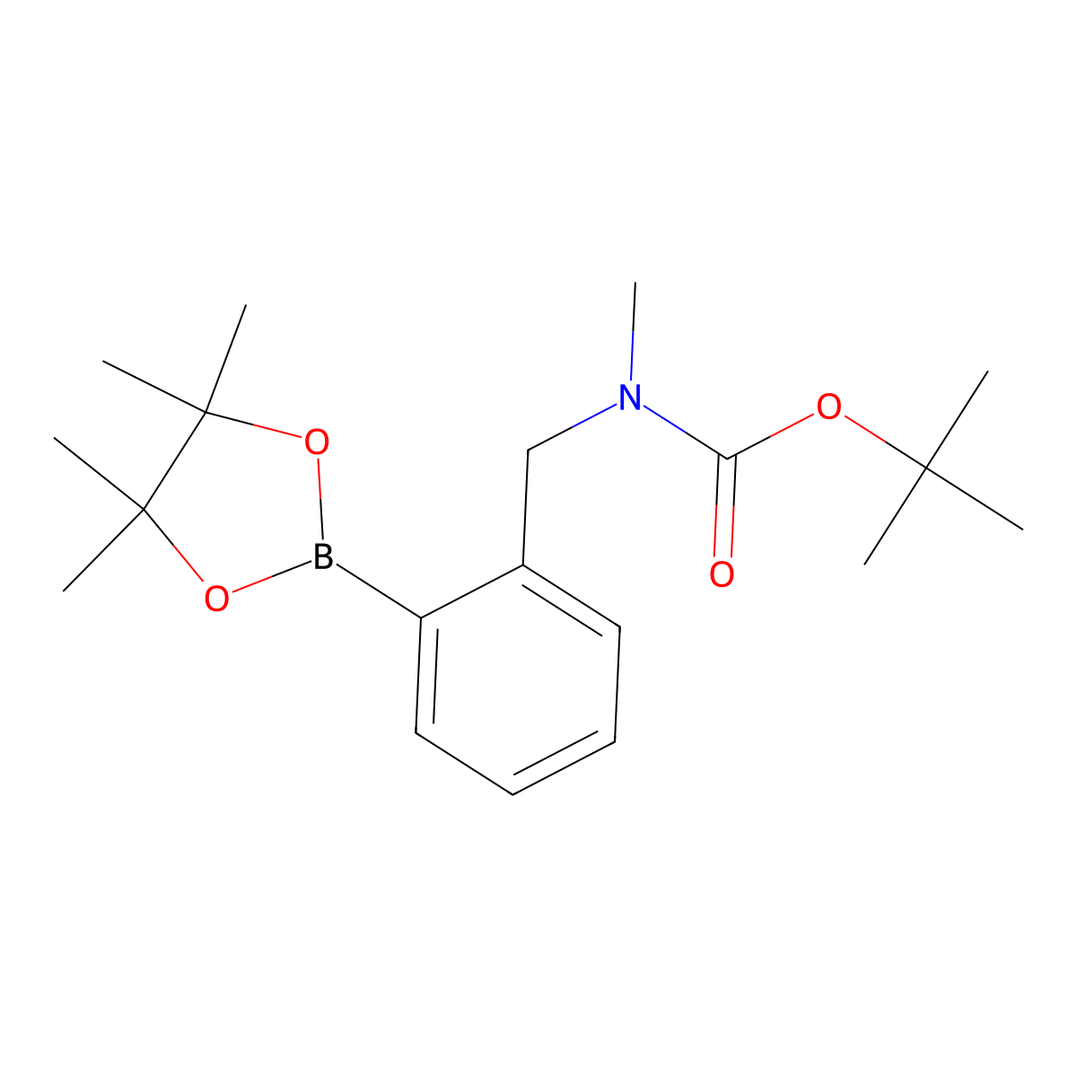 tert-Butyl methyl(2-(4,4,5,5-tetramethyl-1,3,2-dioxaborolan-2-yl)benzyl)carbamate molecular structure, CAS 2246590-15-6