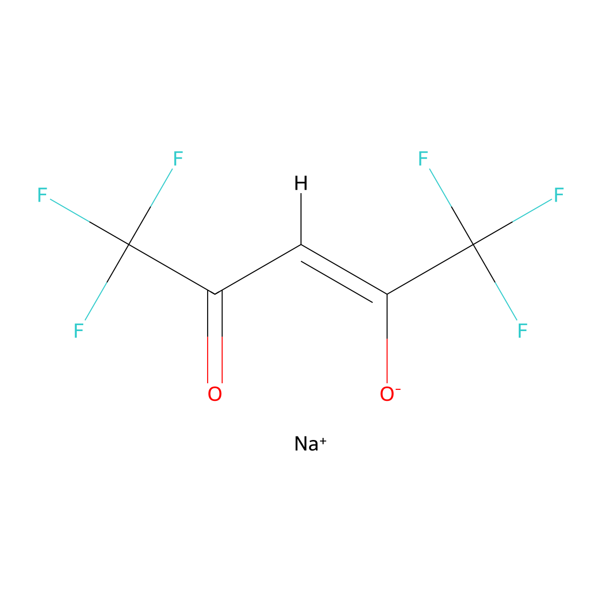 Sodium hexafluoroacetylacetonate molecular structure, CAS 22466-49-5
