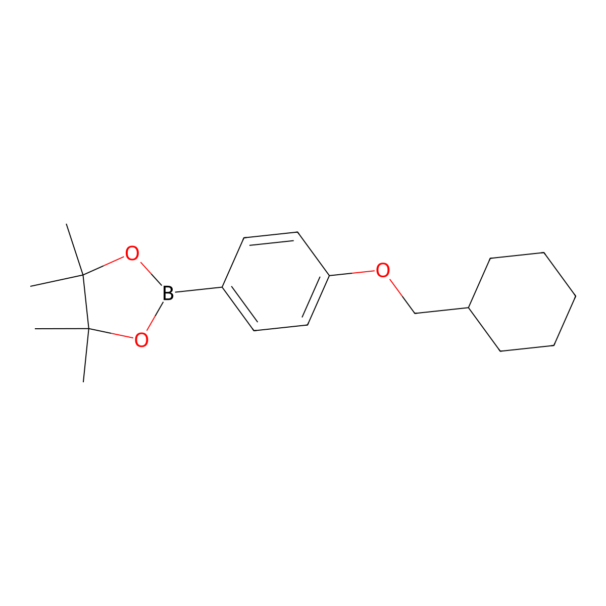 2-(4-Cyclohexylmethoxy-phenyl)-4,4,5,5-tetramethyl-[1,3,2]dioxaborolane molecular structure, CAS 2246601-54-5