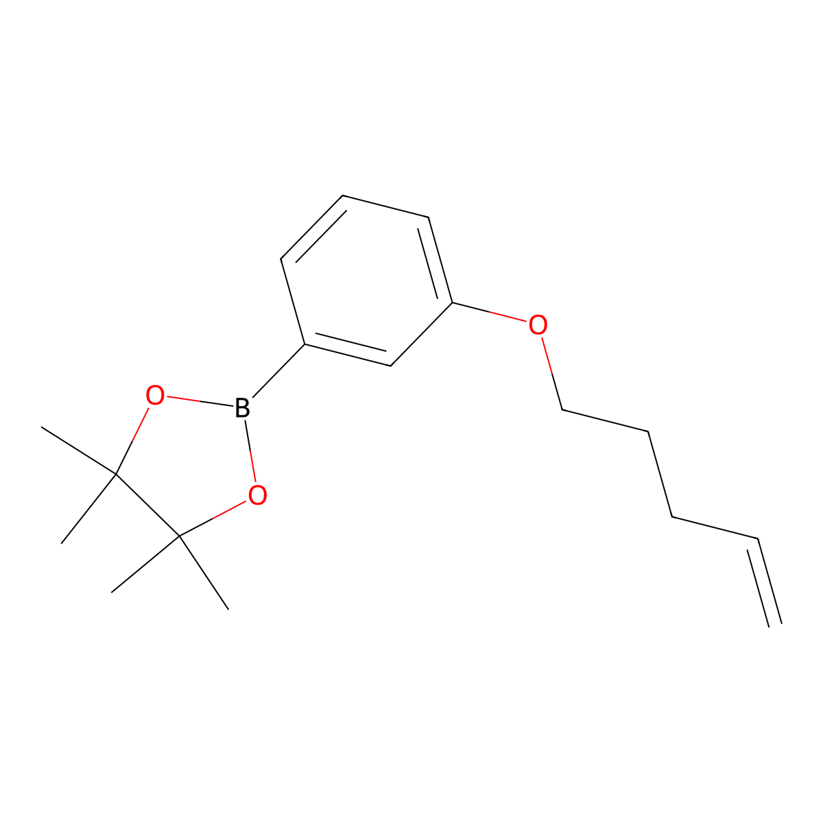 4,4,5,5-Tetramethyl-2-[3-(pent-4-en-1-yloxy)phenyl]-1,3,2-dioxaborolane molecular structure, CAS 2246605-21-8