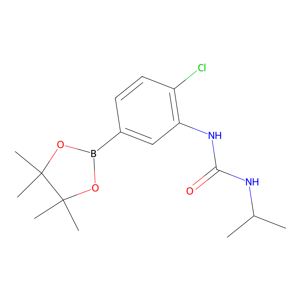 1-[2-Chloro-5-(tetramethyl-1,3,2-dioxaborolan-2-yl)phenyl]-3-(propan-2-yl)urea molecular structure, CAS 2246605-51-4