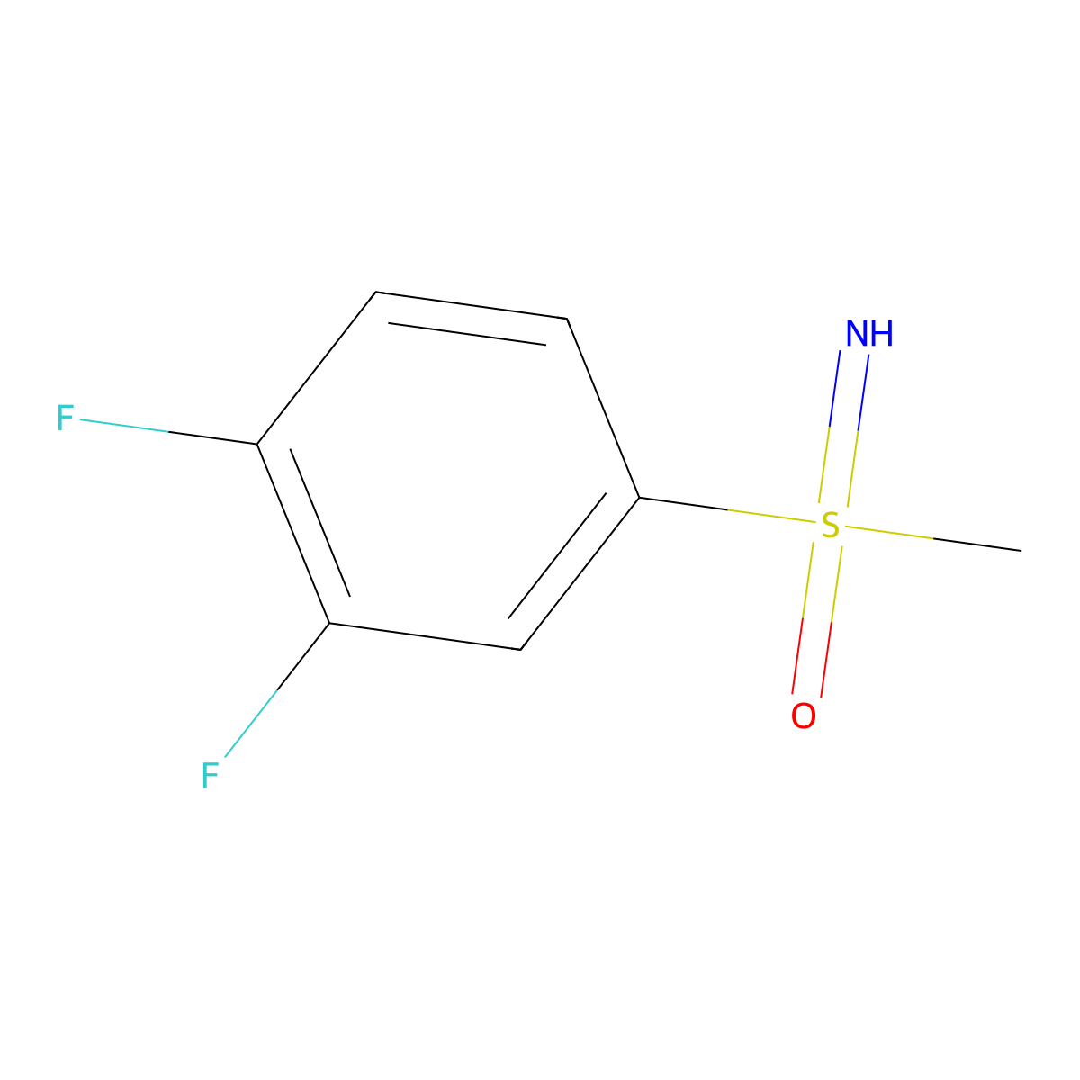 (3,4-Difluorophenyl)(imino)methyl-lambda6-sulfanone molecular structure, CAS 2246609-65-2