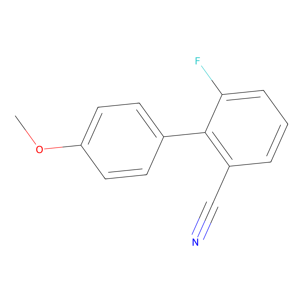 6-Fluoro-4'-methoxy-[1,1'-biphenyl]-2-carbonitrile molecular structure, CAS 2246612-61-1