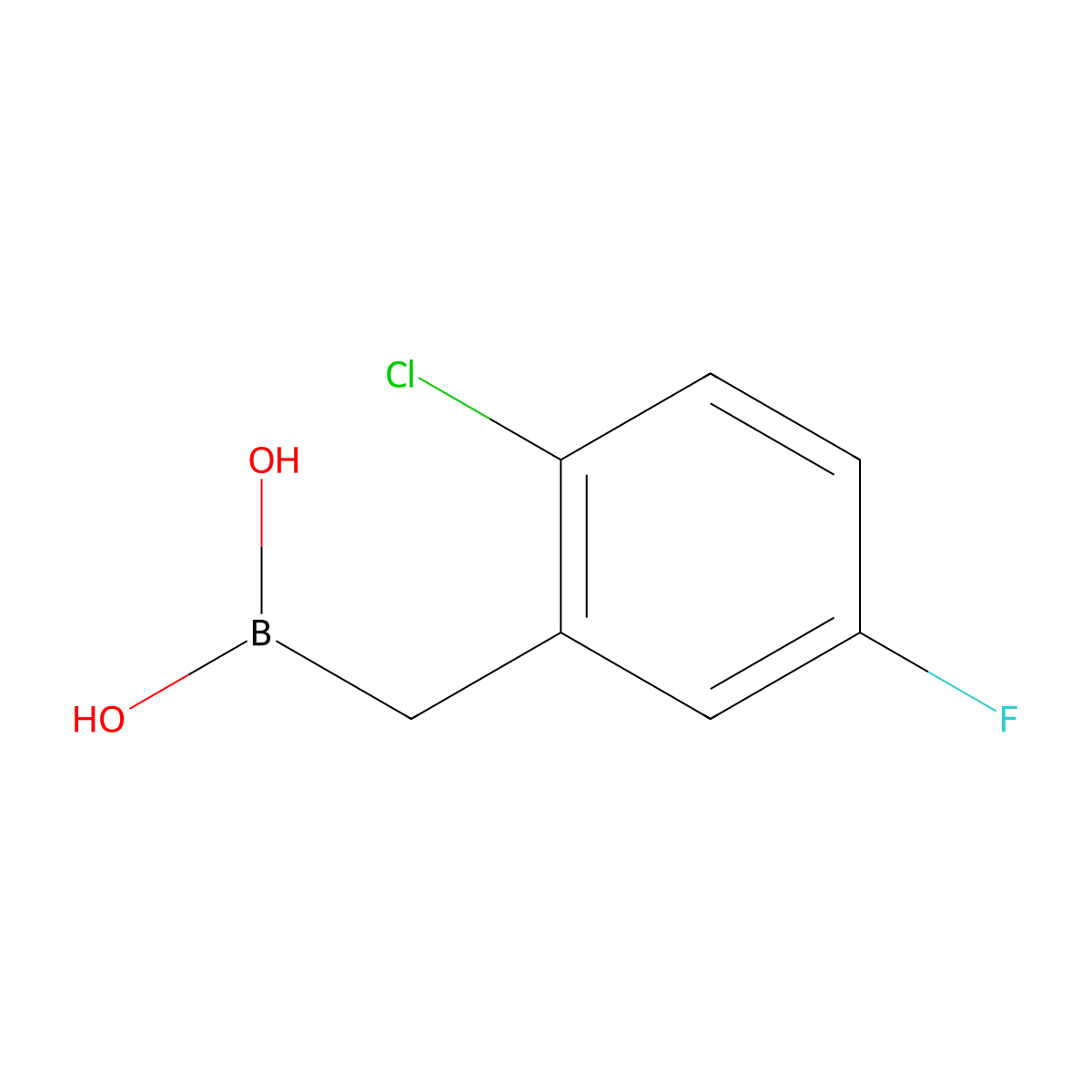[(2-Chloro-5-fluorophenyl)methyl]boronic acid molecular structure, CAS 2246614-18-4