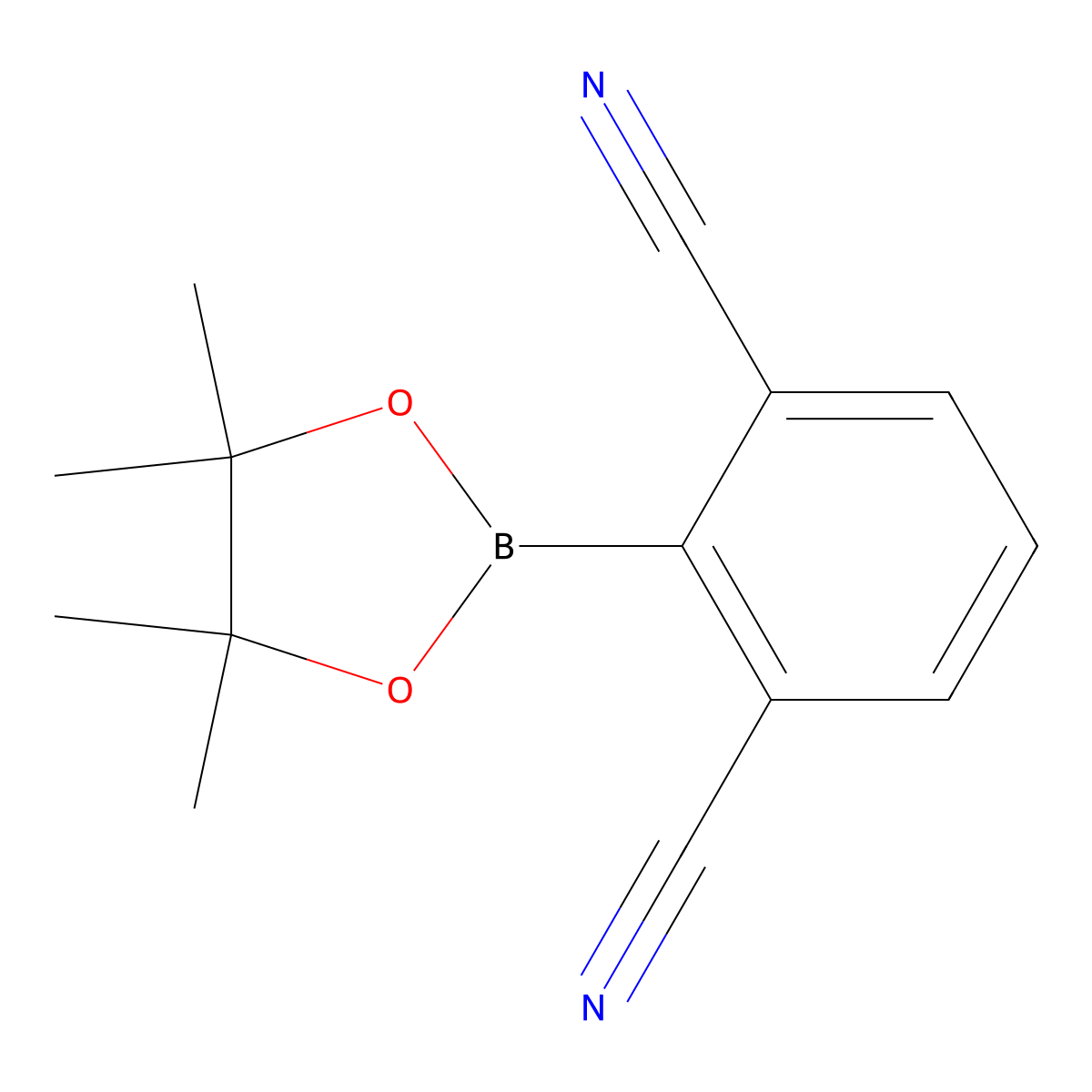 2-(4,4,5,5-Tetramethyl-1,3,2-dioxaborolan-2-yl)isophthalonitrile molecular structure, CAS 2246614-97-9