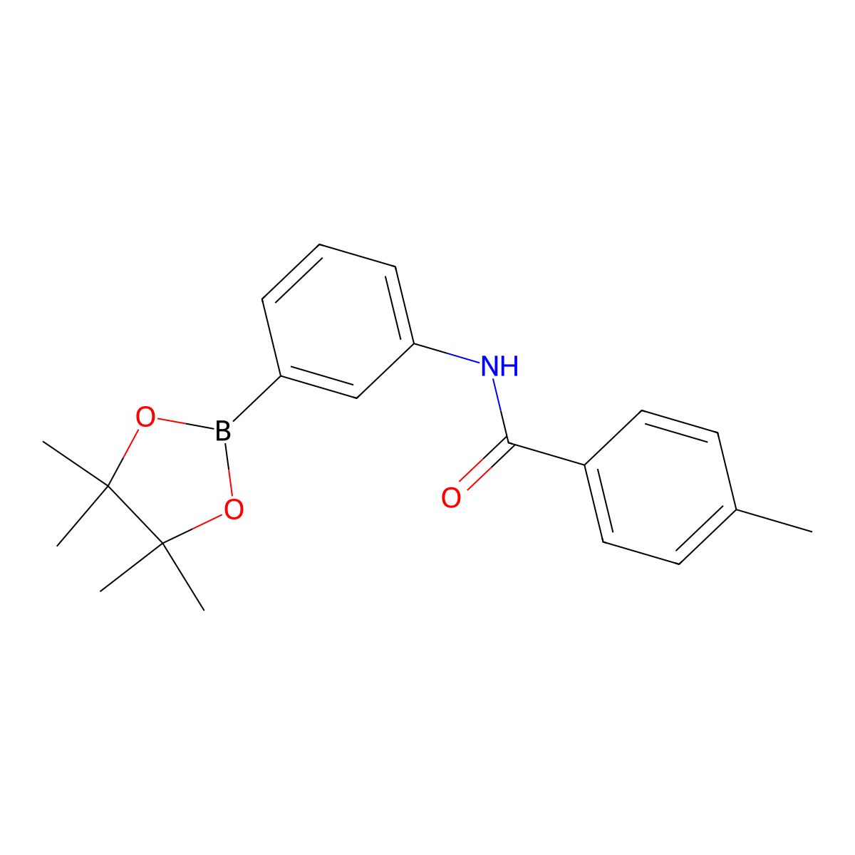 4-methyl-N-(3-(4,4,5,5-tetramethyl-1,3,2-dioxaborolan-2-yl)phenyl)benzamide molecular structure, CAS 2246615-20-1