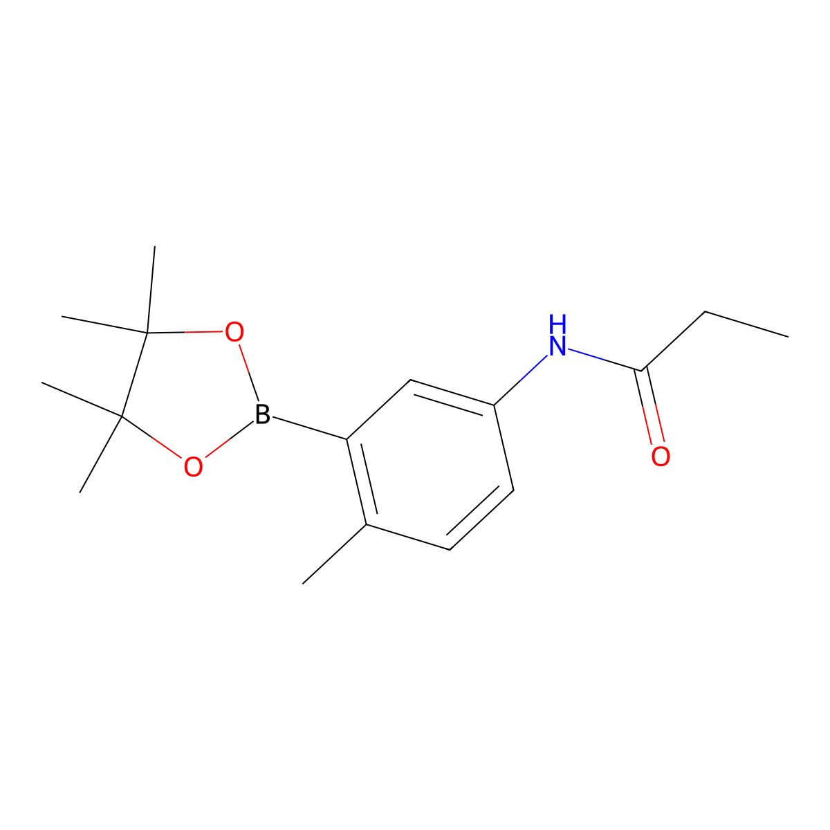 N-[4-methyl-3-(4,4,5,5-tetramethyl-1,3,2-dioxaborolan-2-yl)phenyl]Propanamide molecular structure, CAS 2246616-61-3