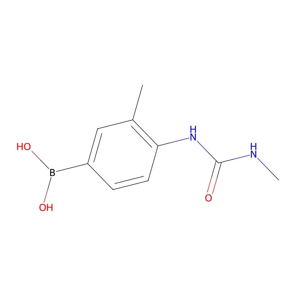 {3-Methyl-4-[(methylcarbamoyl)amino]phenyl}boronic acid molecular structure, CAS 2246616-92-0