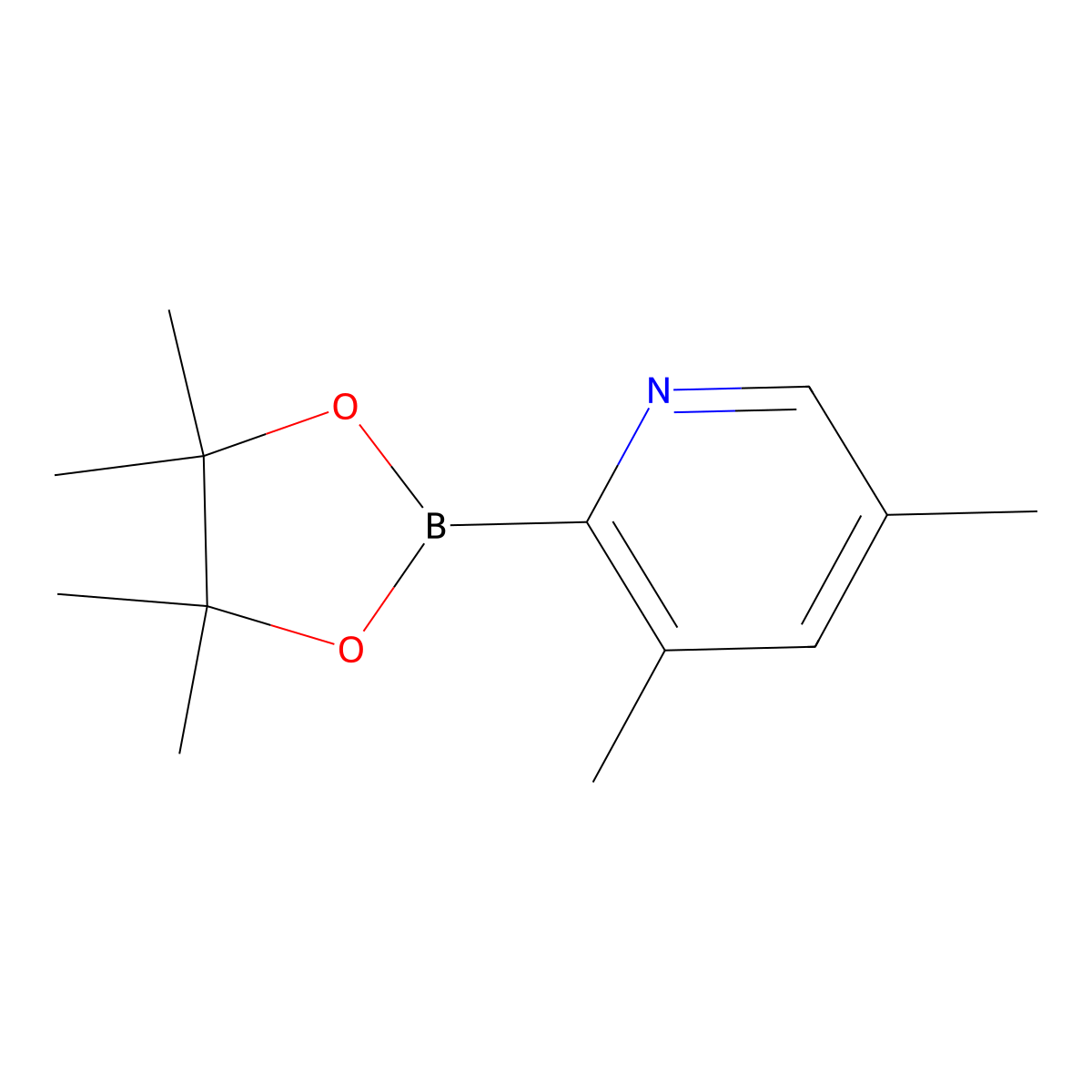 3,5-Dimethyl-2-(tetramethyl-1,3,2-dioxaborolan-2-yl)pyridine molecular structure, CAS 2246618-32-4