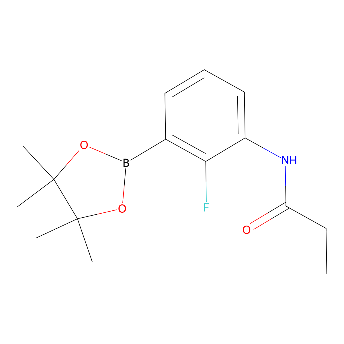 N-[2-fluoro-3-(tetramethyl-1,3,2-dioxaborolan-2-yl)phenyl]propanamide molecular structure, CAS 2246619-60-1