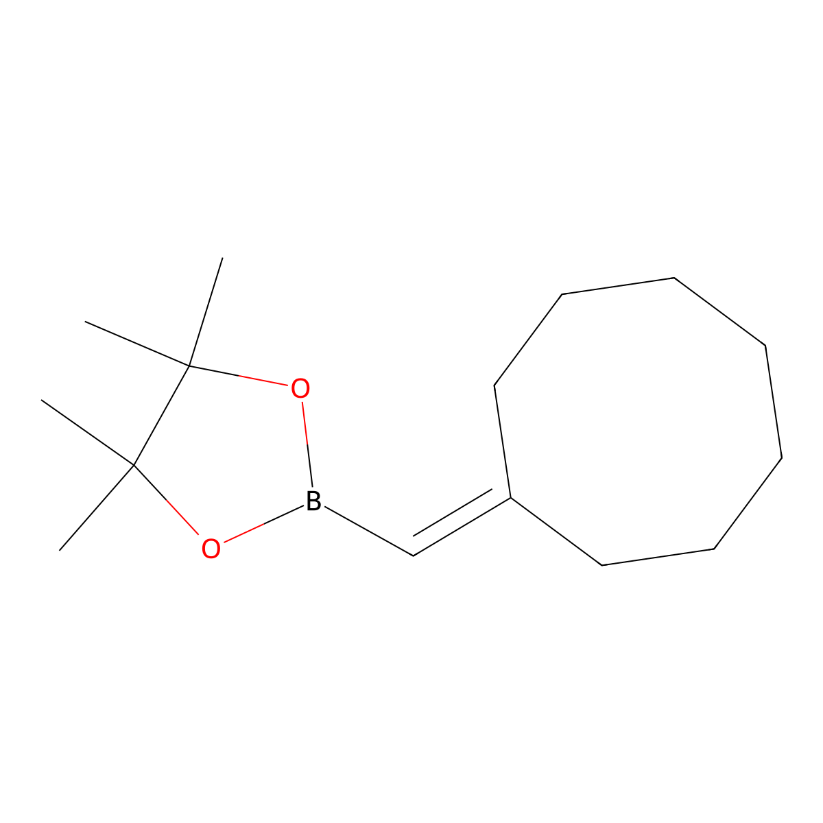 2-(Cyclooctylidenemethyl)-4,4,5,5-tetramethyl-1,3,2-dioxaborolane molecular structure, CAS 2246622-34-2