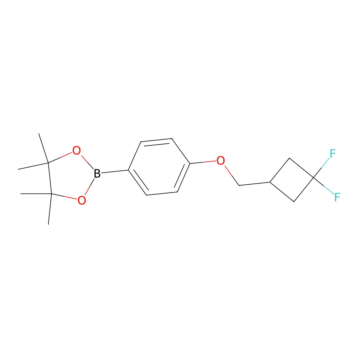 2-(4-((3,3-Difluorocyclobutyl)methoxy)phenyl)-4,4,5,5-tetramethyl-1,3,2-dioxaborolane molecular structure, CAS 2246634-03-5