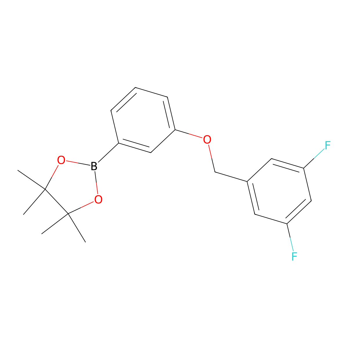 1,3,2-Dioxaborolane, 2-[3-[(3,5-difluorophenyl)methoxy]phenyl]-4,4,5,5-tetramethyl- molecular structure, CAS 2246637-22-7