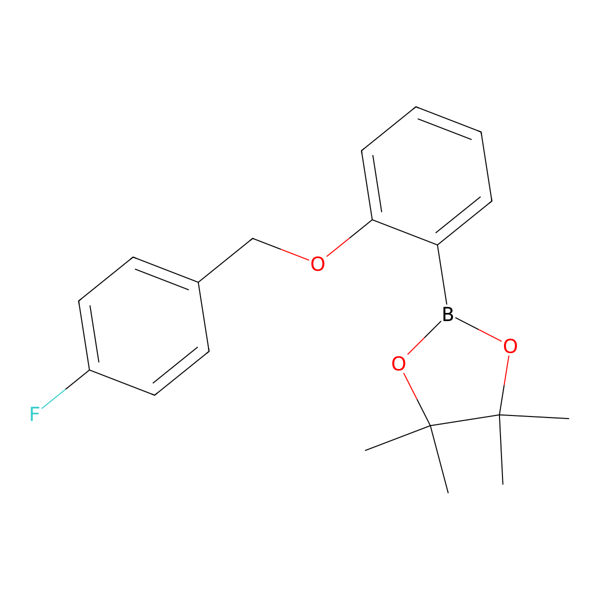 2-(2-((4-Fluorobenzyl)oxy)phenyl)-4,4,5,5-tetramethyl-1,3,2-dioxaborolane molecular structure, CAS 2246638-38-8