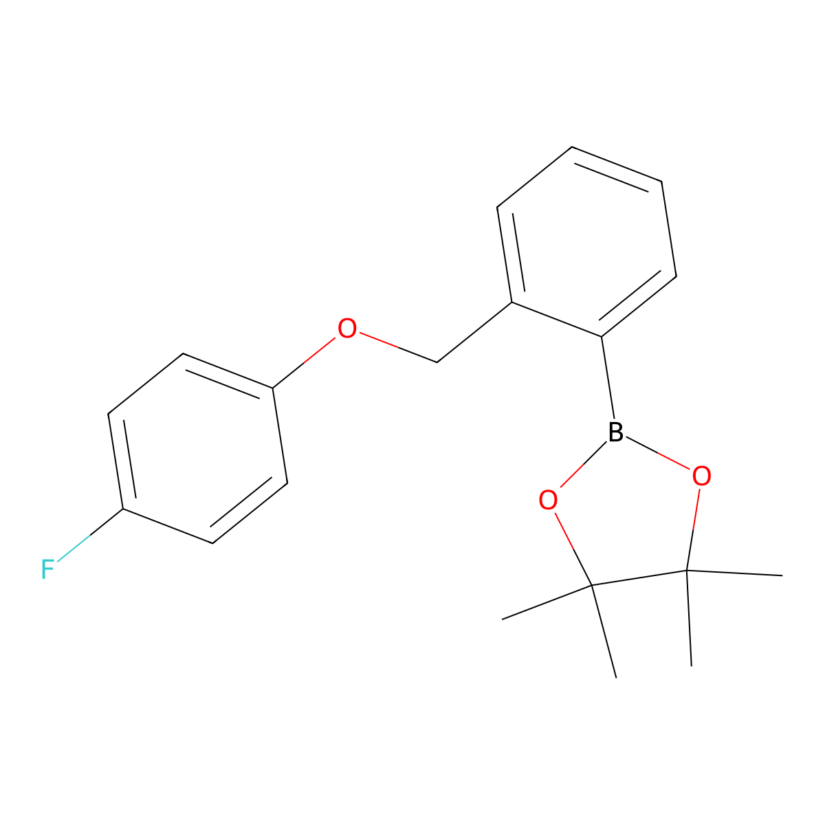 2-(2-((4-Fluorophenoxy)methyl)phenyl)-4,4,5,5-tetramethyl-1,3,2-dioxaborolane molecular structure, CAS 2246642-92-0