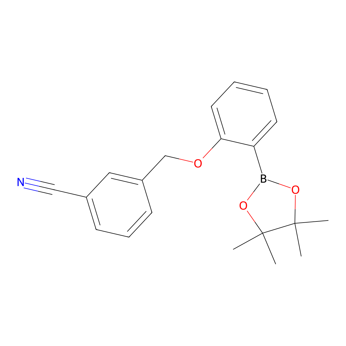 3-[2-(4,4,5,5-Tetramethyl-[1,3,2]dioxaborolan-2-yl)-phenoxymethyl]-benzonitrile molecular structure, CAS 2246644-38-0
