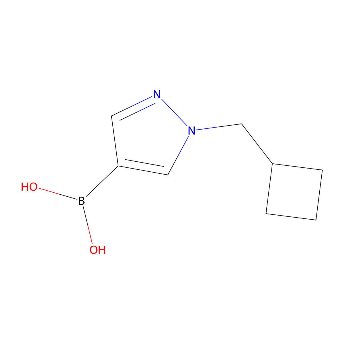 [1-(cyclobutylmethyl)-1H-pyrazol-4-yl]boronic acid molecular structure, CAS 2246644-50-6