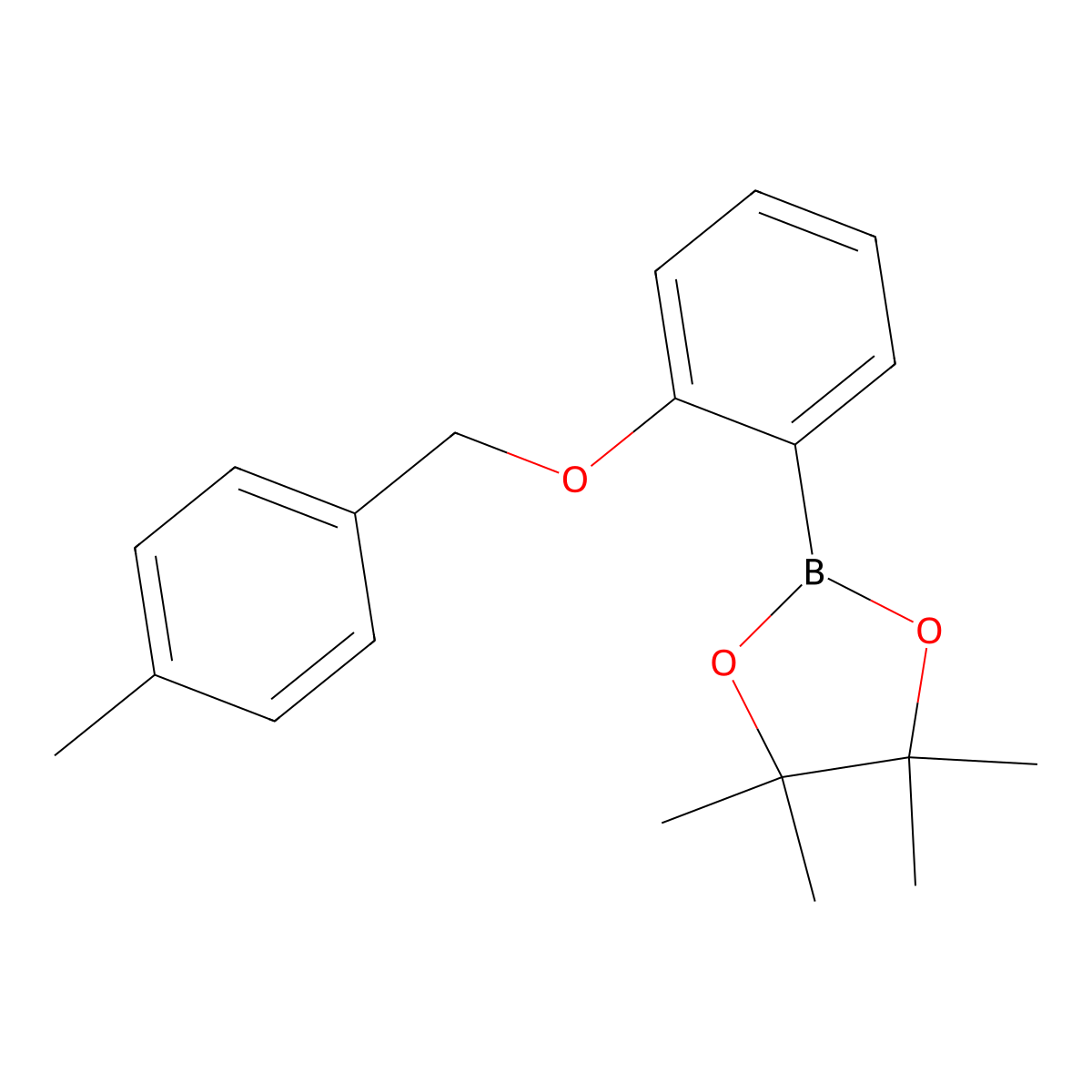 4,4,5,5-Tetramethyl-2-(2-((4-methylbenzyl)oxy)phenyl)-1,3,2-dioxaborolane molecular structure, CAS 2246645-45-2